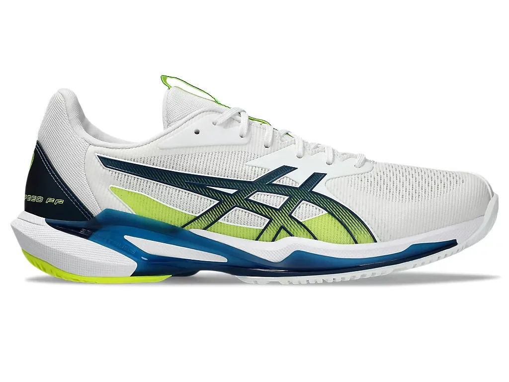 Asics Men's Solution Speed FF 3 Tennis Shoes in White/Mako Blue