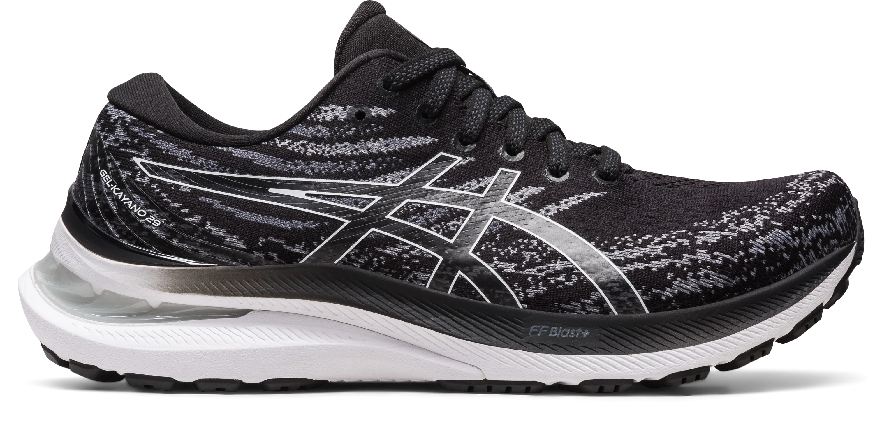 Asics Women's Gel-Kayano 29 (2A) Narrow Running Shoes in Black/White
