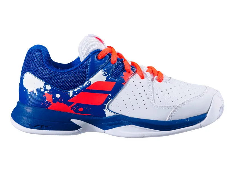 Babolat Kid's Pulsion Tennis Shoes In White/Dazzling Blue