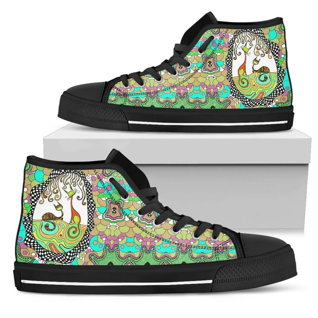 Colorful cats high top