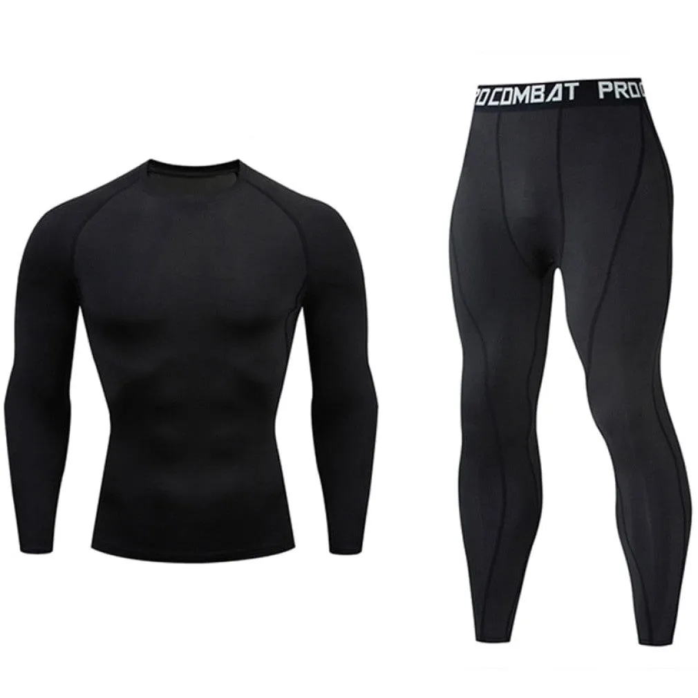 ContiNent 33 Men's Running Set Gym jogging  thermo underwear xxxxl skins Compression Fitness MMA rashgard male Quick-drying tights track suit