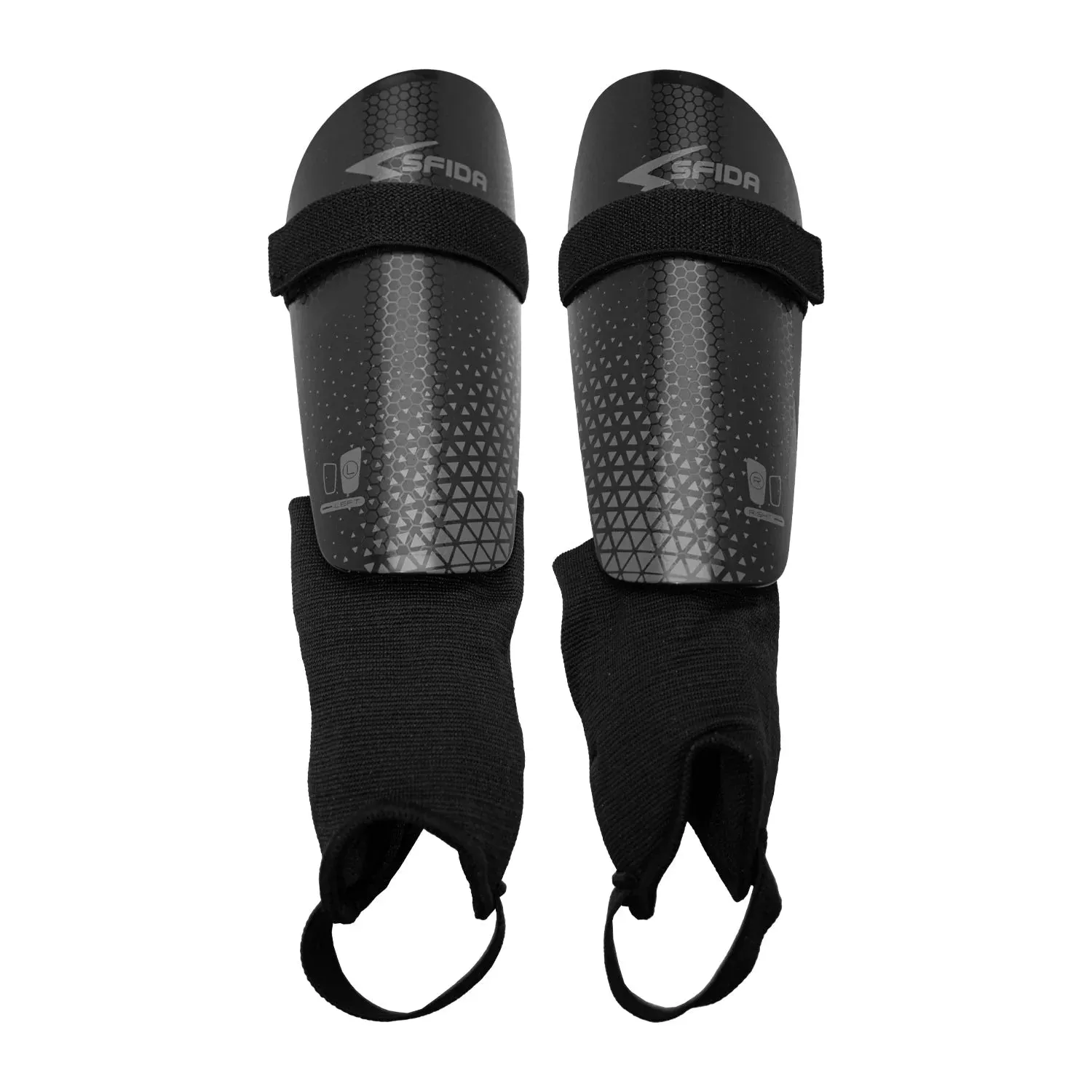 Sfida Shin Guard with Ankle Sock Black Grey