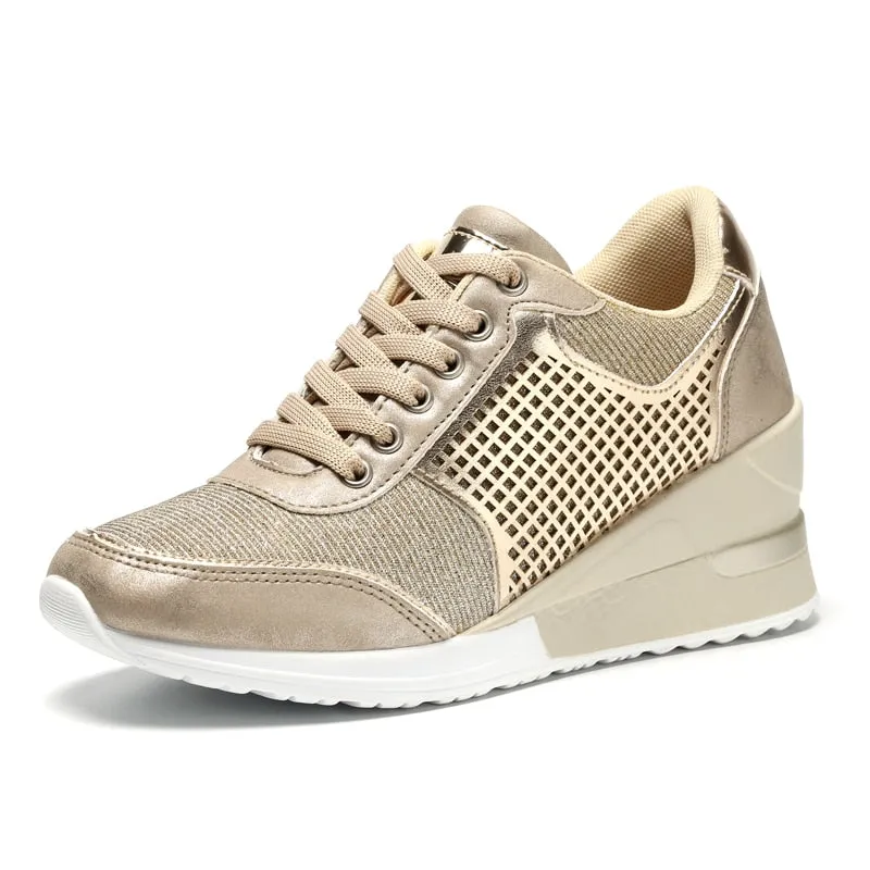 Women Walking Running Shoes Height Increasing Comfortable